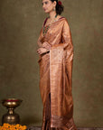 Amber Paisley Jamewar Tanchoi Banarasi Silk Saree