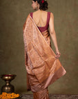 Amber Paisley Jamewar Tanchoi Banarasi Silk Saree