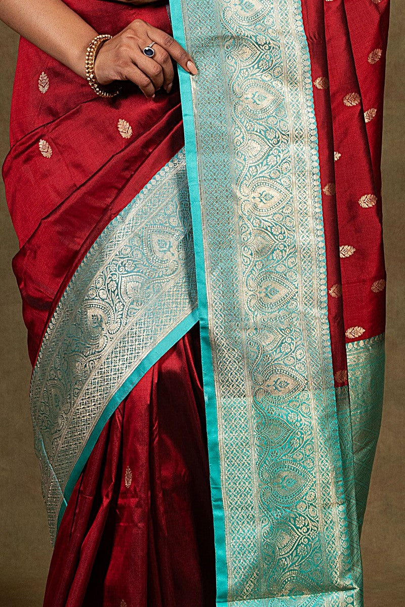 Red Banarasi Katan Silk Saree