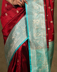 Red Banarasi Katan Silk Saree