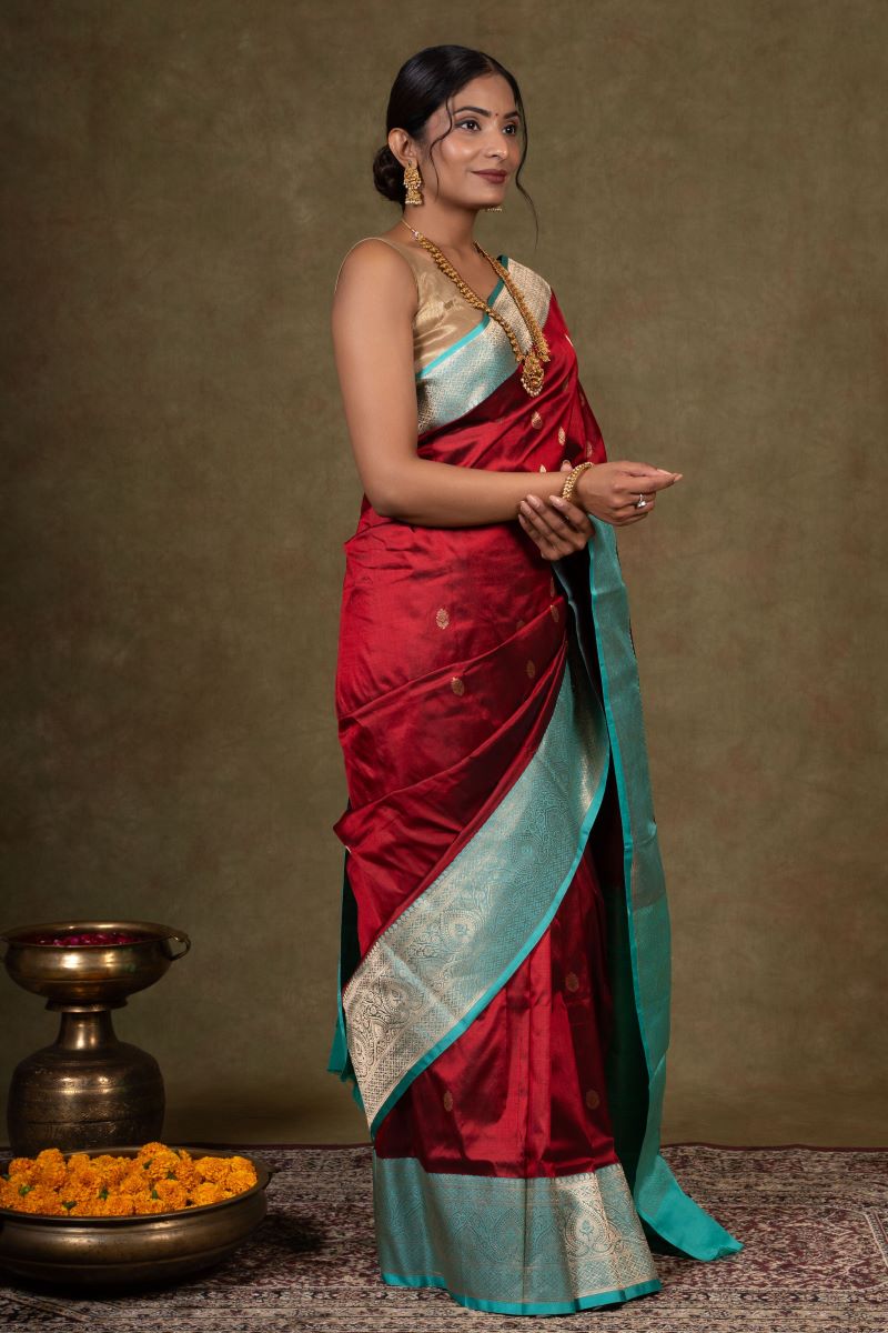 Red Red Banarasi Saree