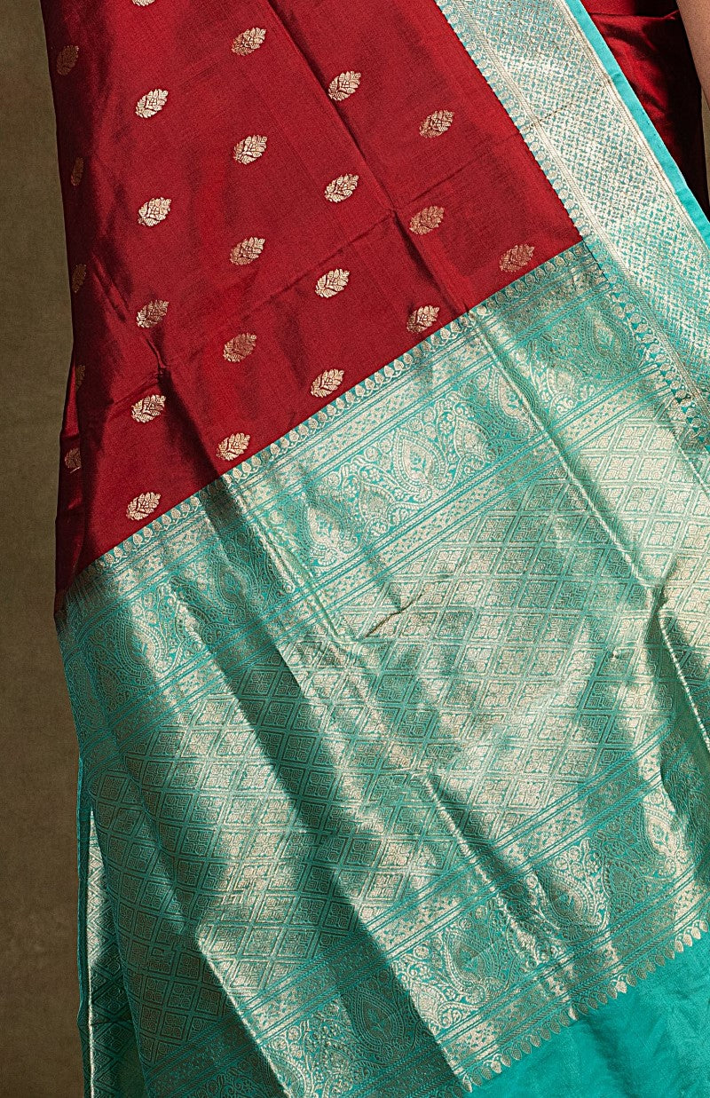 Red Pure Silk Banarasi Saree