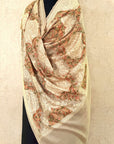 Ivory Embroidered Pashmina Shawl