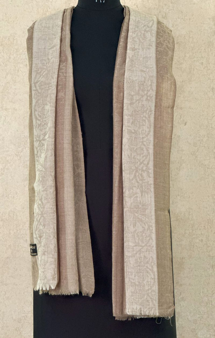 Beige Impression Faux Pashmina Jacquard Stole