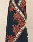 Black Embroidered Faux Pashmina Shawl