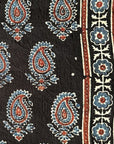 Black Cotton Ajrakh Fabric