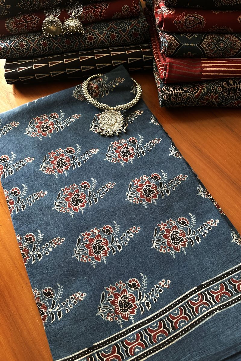 Blue Cotton Ajrakh Fabric