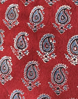 Red Paisley Cotton Ajrakh Fabric (Per Meter)