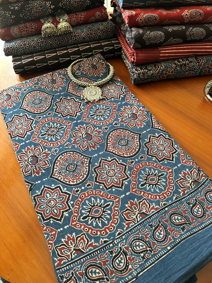 Blue Cotton Ajrakh Fabric