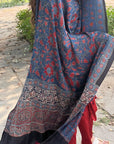 Indigo Modal Silk Ajrakh Dupatta