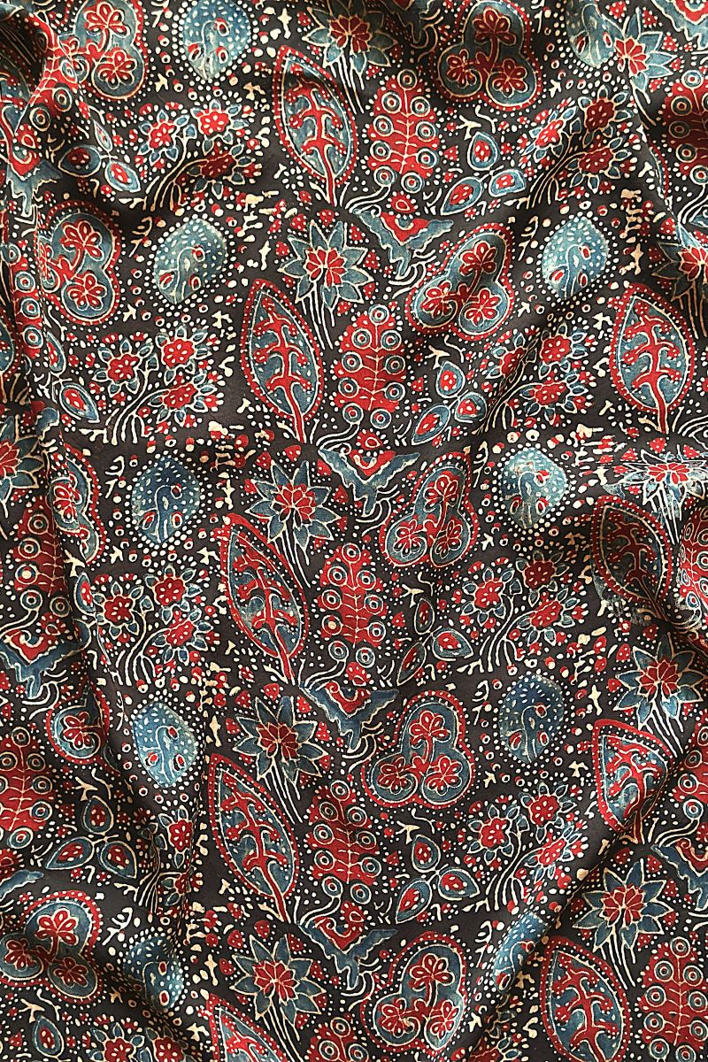 Modal Silk Ajrakh Fabric