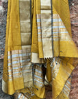 Mustard Zari Stria Maheshwari Dupatta