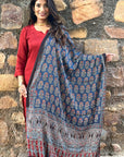 Blue Ajrakh Modal Silk Dupatta