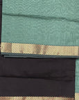 Pastel Green Black Unstitched Cotton Silk Maheshwari Suit (3 Pcs)