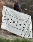 Ajrakh Applique Kantha Hand Embroidered Dupatta 