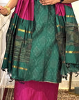 Forest Berry Unstitched Cotton Silk Ikat Suit (3 Pcs)