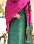 Forest Berry Unstitched Cotton Silk Ikat Suit (3 Pcs)