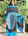 Black Cotton Ikat Dupatta