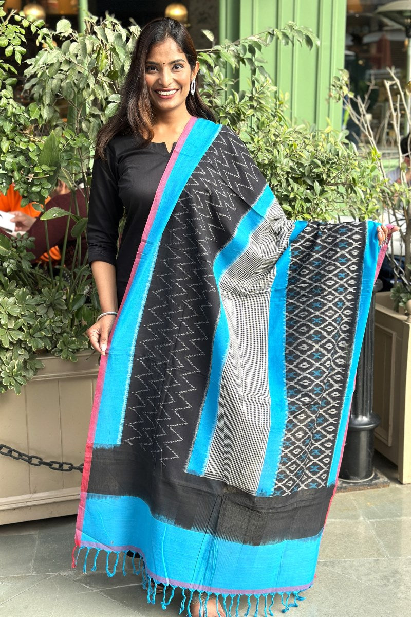 Handwoven Cotton Ikat Dupatta