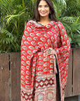 Red Modal Silk Ajrakh Dupatta