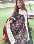 Black Cotton Ikat Dupatta