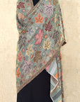 Minty Leaf Kani Woven Stole