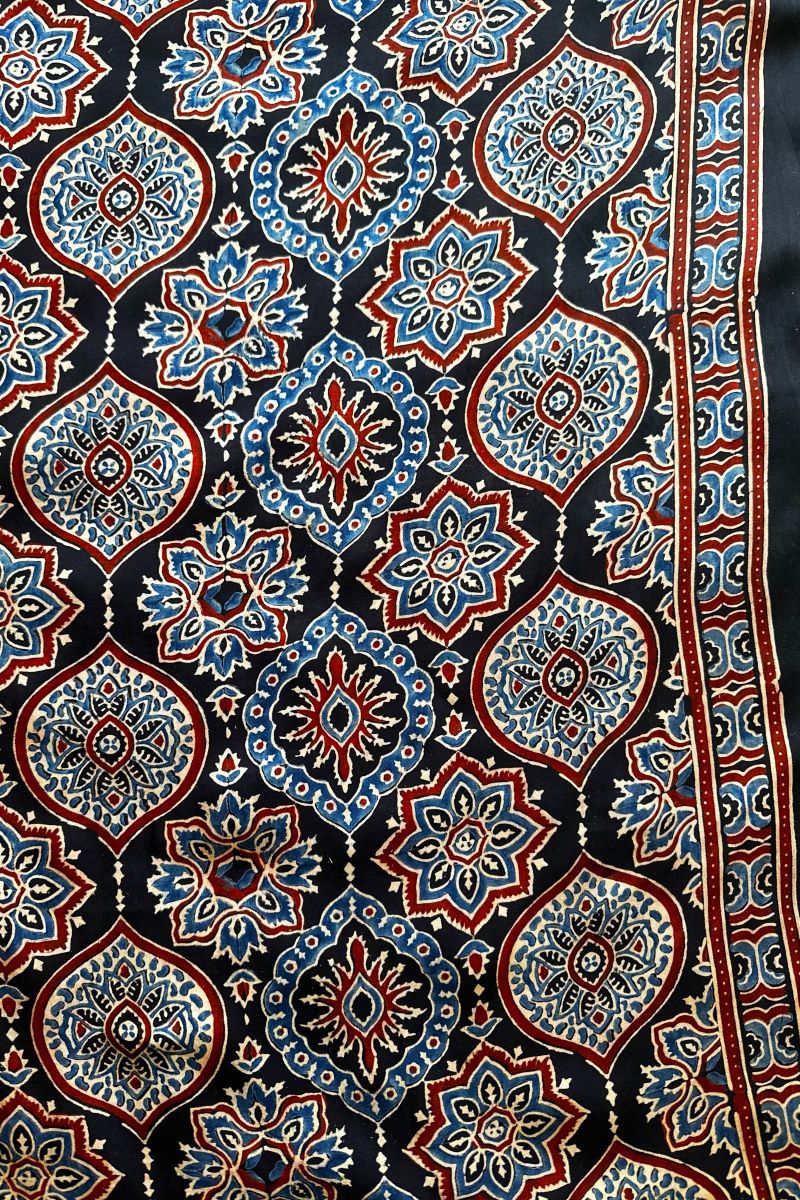 Modal Silk Ajrakh Fabric