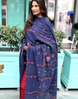 Blue Mirage Applique Cotton Ajrakh Dupatta