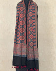 Indigo Ajrakh Modal Silk Dupatta