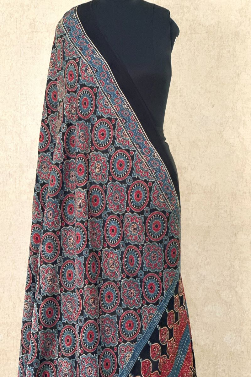 Ajrakh Modal Silk Dupatta