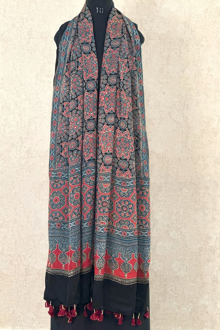 Ajrakh Modal Silk Dupatta