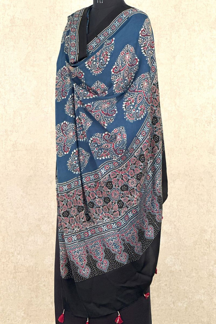 Blue Ajrakh Dupatta