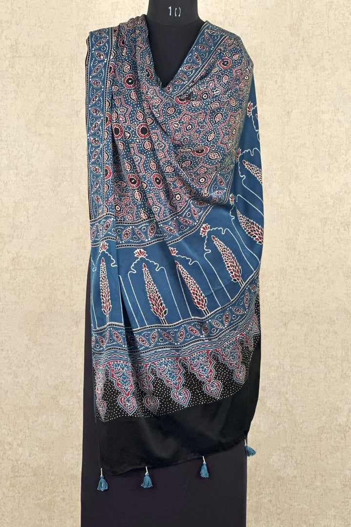 Blue Ajrakh Dupatta