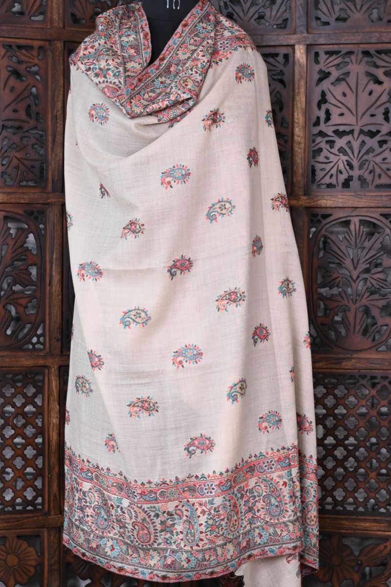 Beige Pashmina Kani Shawl