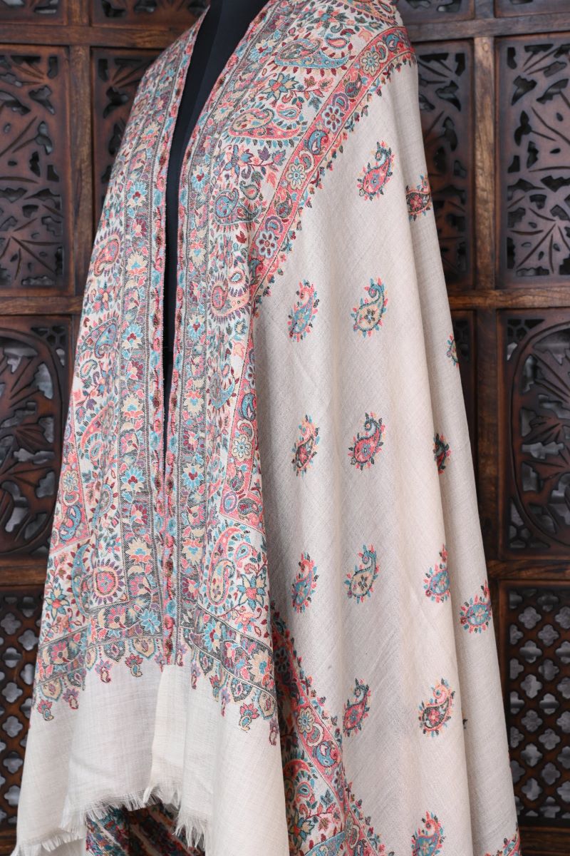 Beige Pashmina Kani Shawl