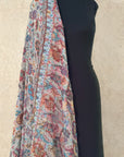 Maya Blue Floral Kani Woven Shawl