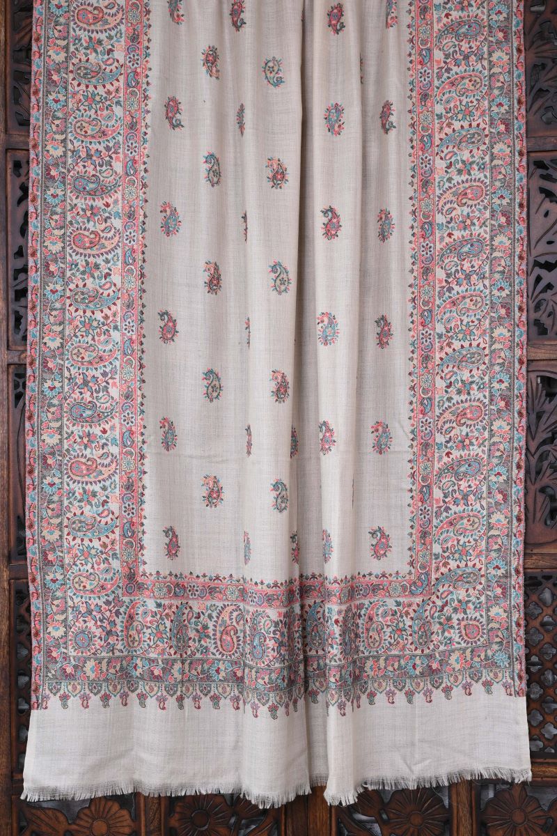 Beige Pashmina Kani Woven Shawl