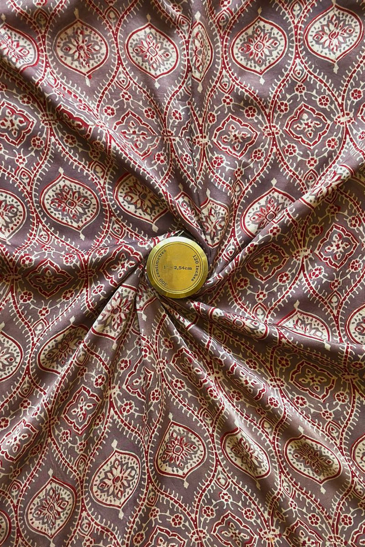 Modal Silk Ajrakh Fabric