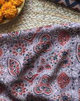 Hand Block Printed Modal Silk Ajrakh Fabric