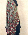 Black Embroidered Faux Pashmina Shawl