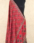 Red Starry Modal Silk Ajrakh Dupatta