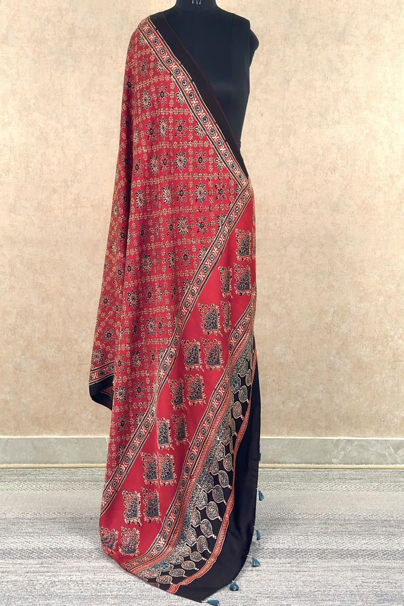 Red Ajrakh Dupatta