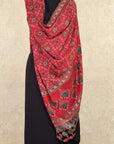 Red Starry Modal Silk Ajrakh Dupatta