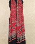 Red Starry Modal Silk Ajrakh Dupatta