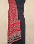 Red Starry Modal Silk Ajrakh Dupatta