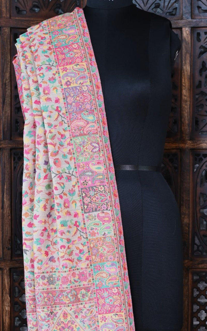 Pink Kani Woven Shawl