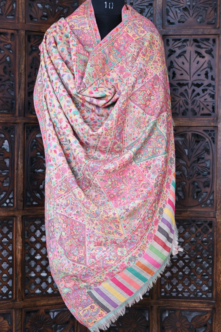 Pink Kani Woven Shawl