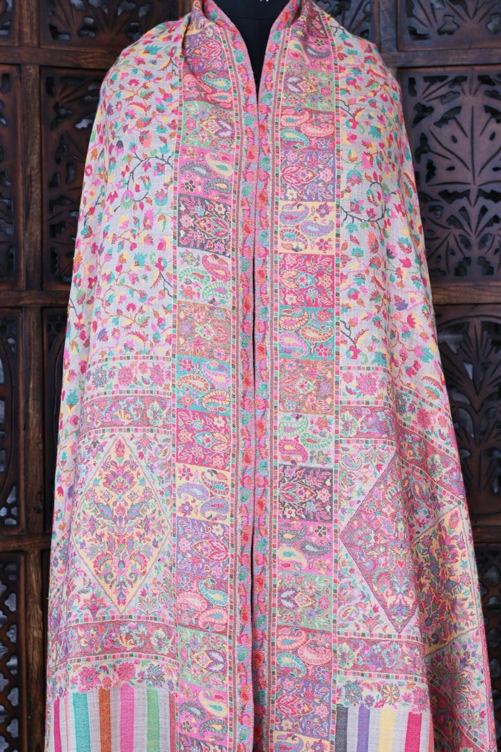 Pink Kani Woven Shawl