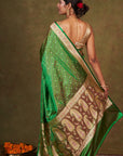 Green Jamewar Tanchoi Banarasi Silk Saree