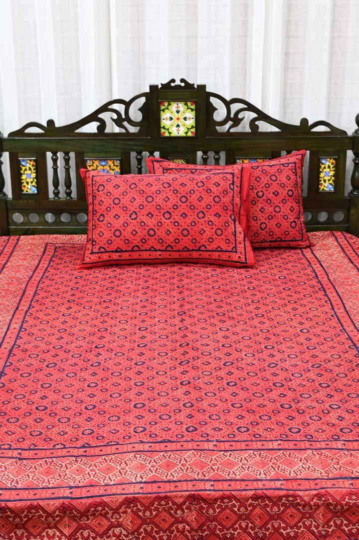 Red-Ajrakh-print-Bedsheet